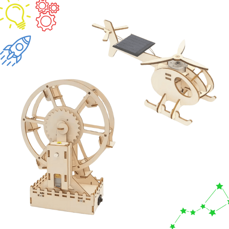 Engineering Subscription projects including a Ferris Wheel and Solar Helicopter STEM kits for kids