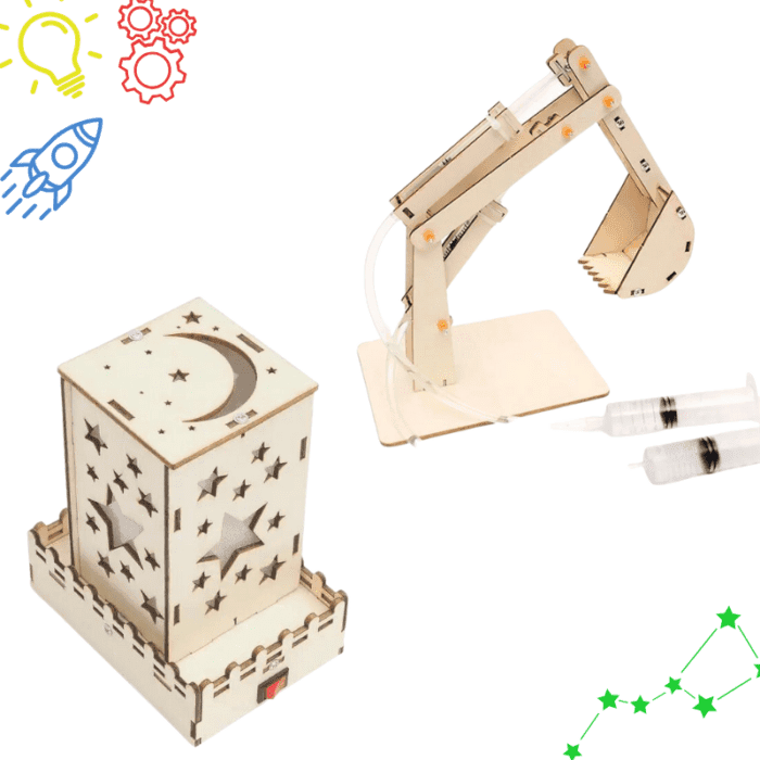 STEM Box - Self-Build Hydraulic Excavator & Mood Lamp