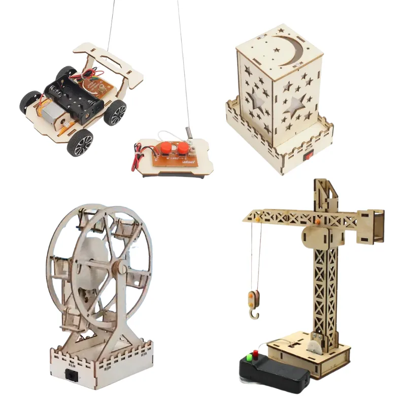 STEMgineers Engineering Kits Box with Remote Controlled Car, Mood Lamp, Ferris Wheel, and Remote Controlled Crane projects for kids
