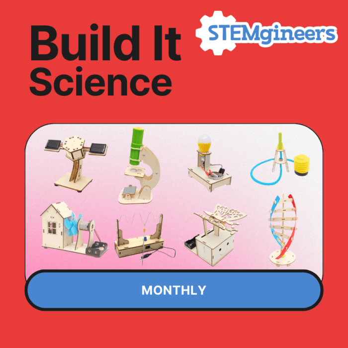 Build It Science Subscription Monthly STEM kit for kids with science-based projects
