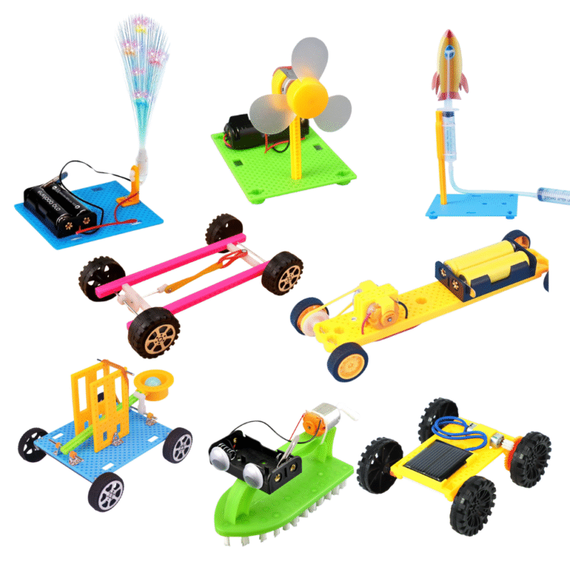 STEM Engineering Kits for kids ages 7–12 with 8 hands-on projects including trebuchet, solar buggy, and air rocket.